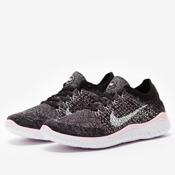 Nike Free RN Flyknit Black/Pink Foam - Picture 2 of 10